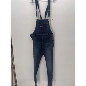 YMI Women's Size 1 Denim Bib Overalls Blue Skinny Leg Jeans Y2K Grunge Style